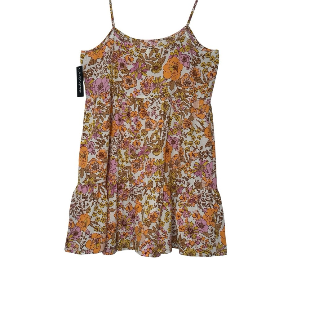 New Derek Heart Mini Dress Women's XL Floral Fall Sleeveless Lightweight Boho - Picture 2 of 8